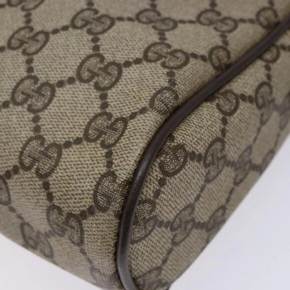 GUCCI GG Supreme Web Sherry Line Clutch Bag PVC Beige Gold 010 378 Auth BA4656 - Picture 8 of 16